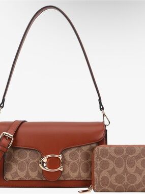 Trending Classic Fashion Signature Canvas Crossbody with Leather Flap in Brown